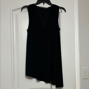 Zara Black Asymmetrical Sleeveless Top